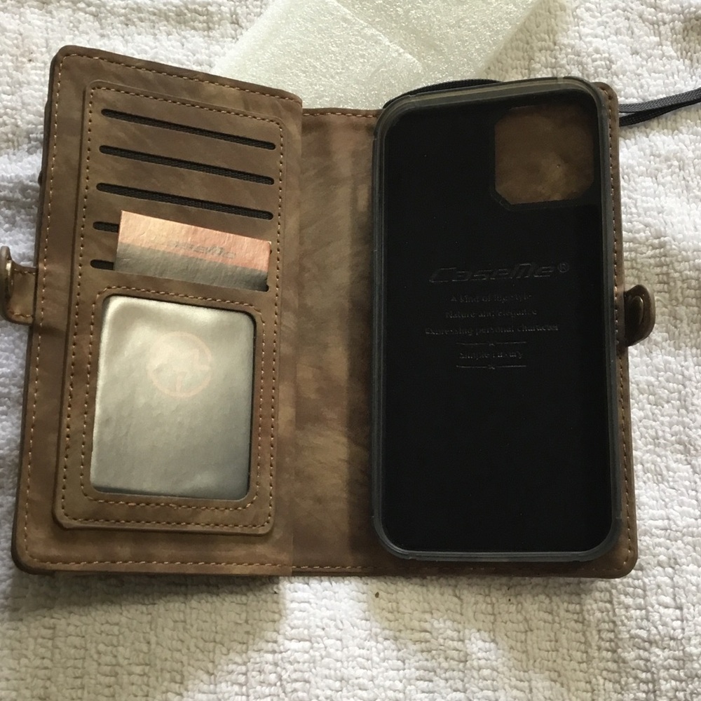 NIP Brown IP12/Pro Wallet Phone Case